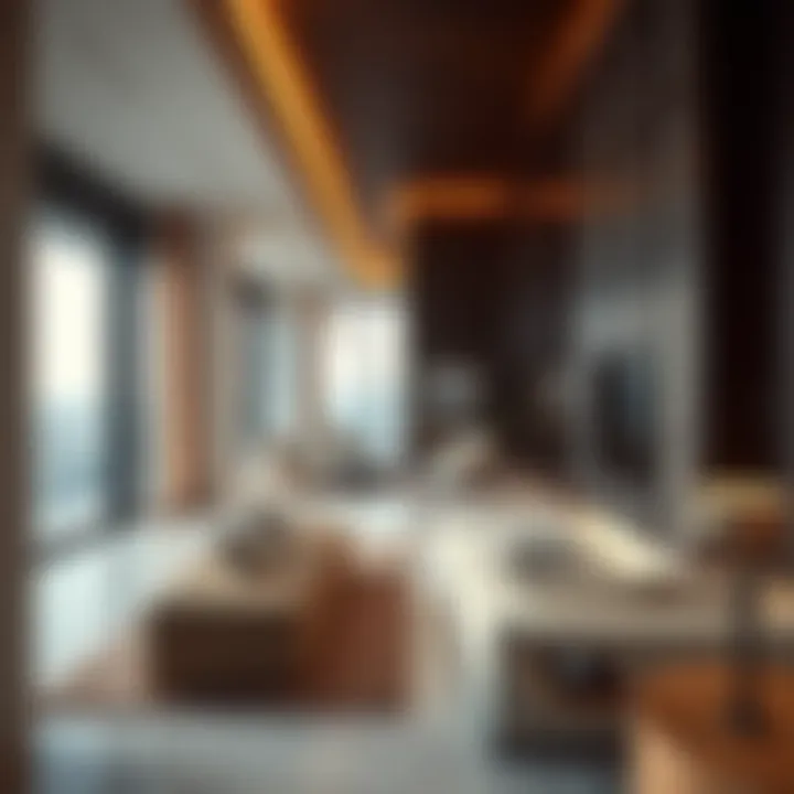 Interior design of a luxury apartment in Meydan One Tower, reflecting modern aesthetics