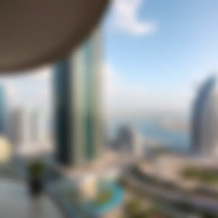 Panoramic view of Business Bay highlighting Ontario Tower's location