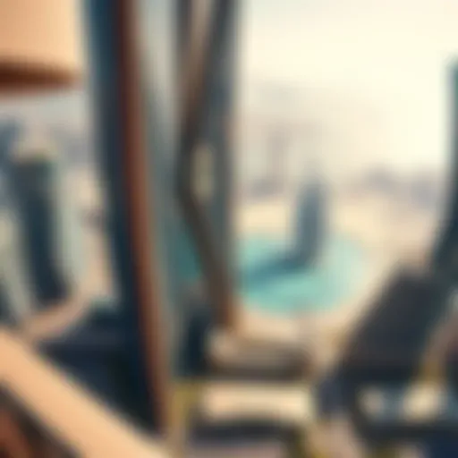 Stunning aerial view of Palm View Tower showcasing its unique architectural design