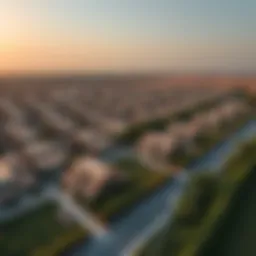 Aerial view of Rukan community showcasing its layout and greenery