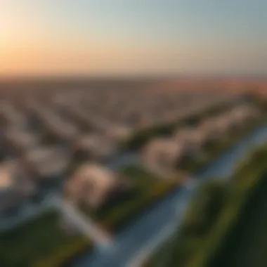 Aerial view of Rukan community showcasing its layout and greenery