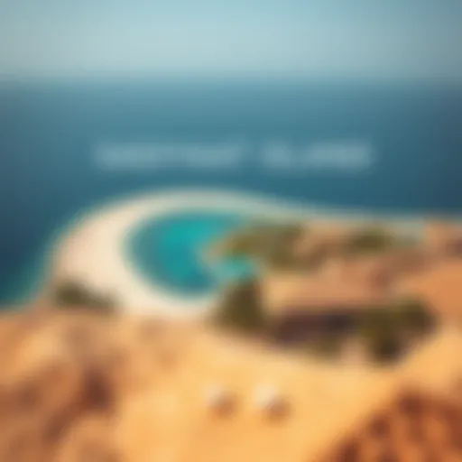 Aerial view of Sadiyaat Island showcasing its stunning coastline and luxurious properties