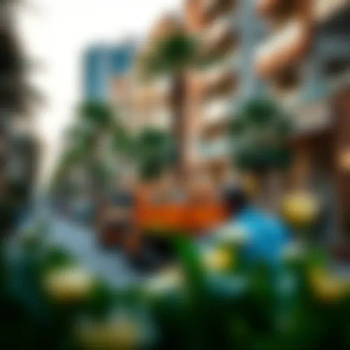Vibrant streetscape showcasing urban lifestyle in Sobha City