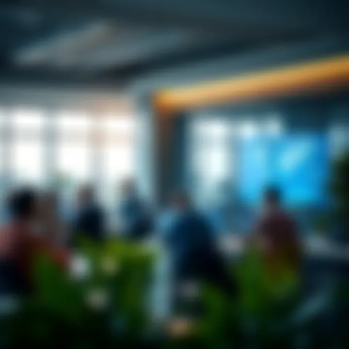 Entrepreneurs collaborating in a modern workspace within TEcom