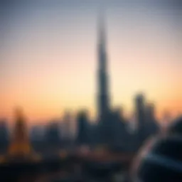 The iconic Burj Khalifa towering over the Dubai skyline