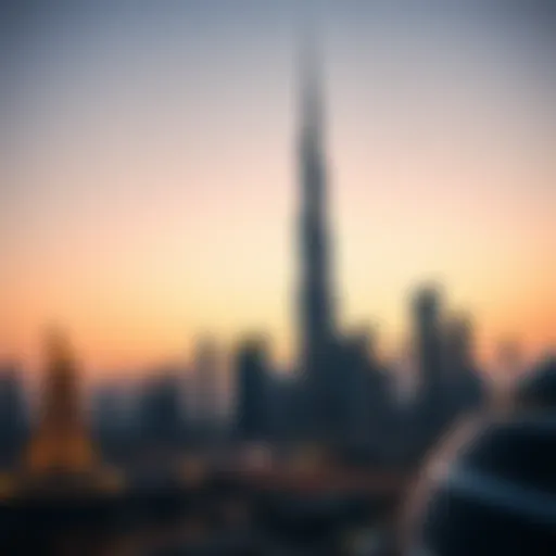 The iconic Burj Khalifa towering over the Dubai skyline