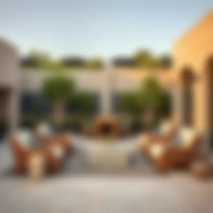 Beautifully designed outdoor seating area reflecting Dubai's unique ambiance