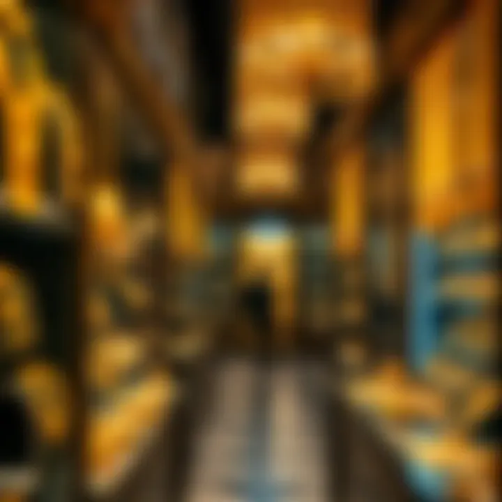 A stunning view of the Gold Souq showcasing intricate gold jewelry displays