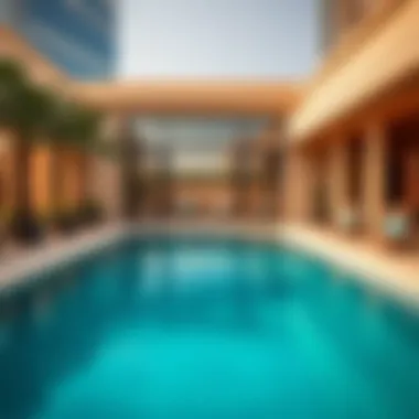 Elegant poolside area at The Ritz-Carlton, DIFC
