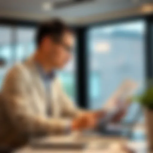 A financial advisor analyzing real estate market trends