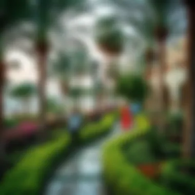 Visitors exploring lush pathways within the resort