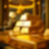 Gold bullion bars stacked for sale