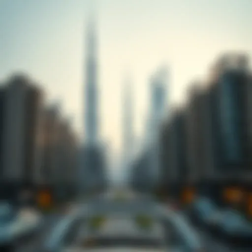 A modern skyline of Dubai showcasing luxury apartments and skyscrapers.