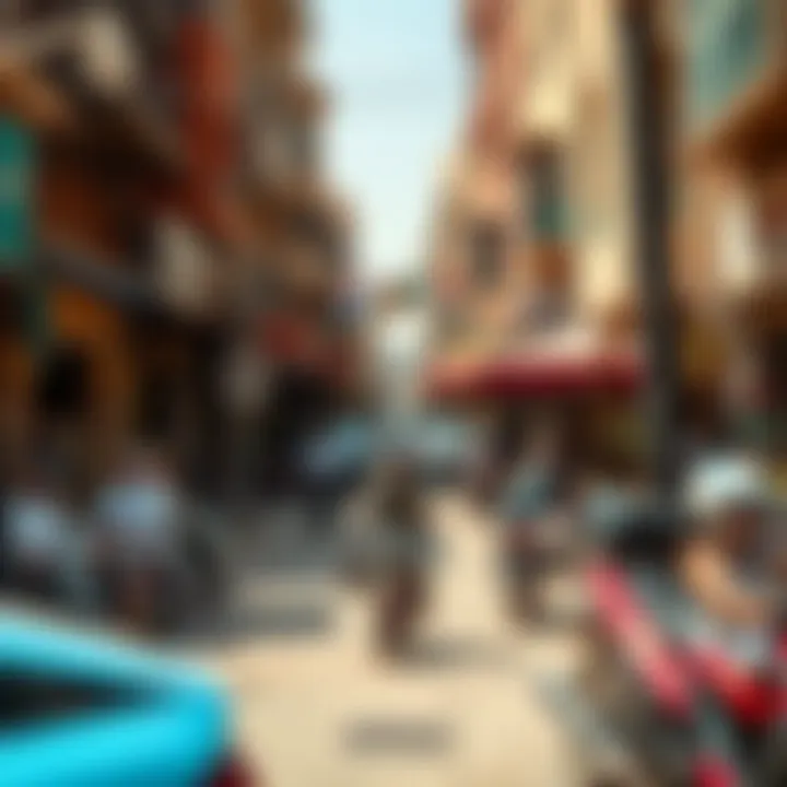 Vibrant street scene in Satwa highlighting cultural diversity