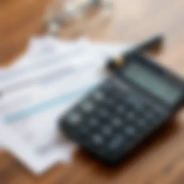 Financial Considerations for Security Deposits A calculator and financial documents representing deposits