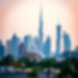 Dubai skyline with real estate developments