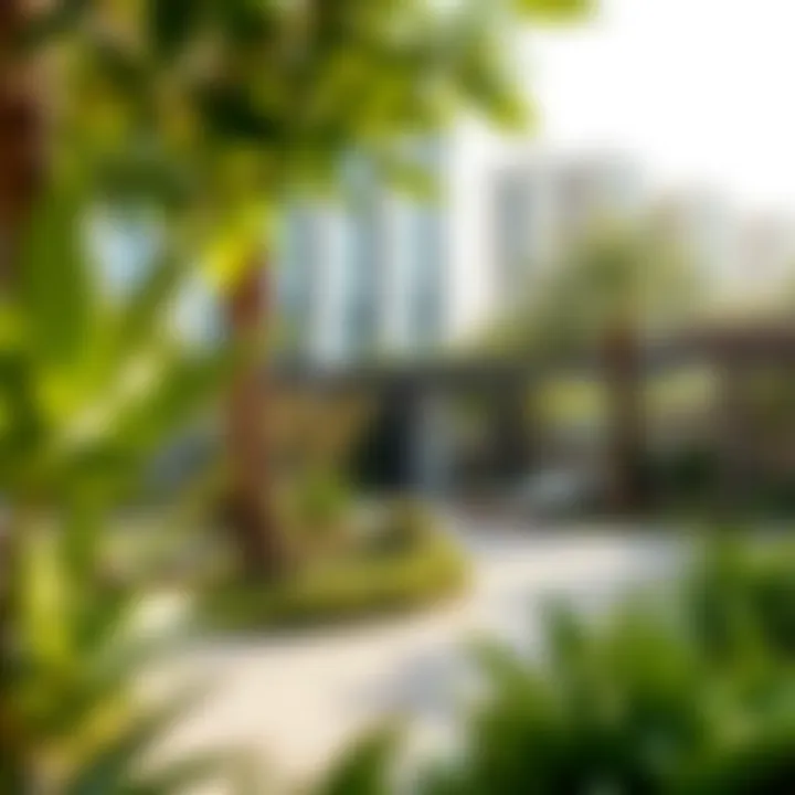 Vibrant community spaces in Vida JLT filled with greenery