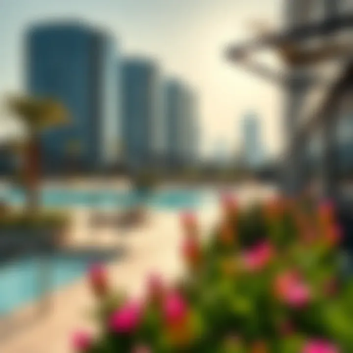 Recreational amenities available in Vida JLT, including pools and parks