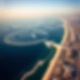 Aerial view of Jebel Ali coastline showcasing wind patterns