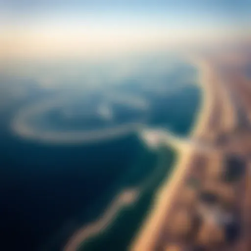 Aerial view of Jebel Ali coastline showcasing wind patterns