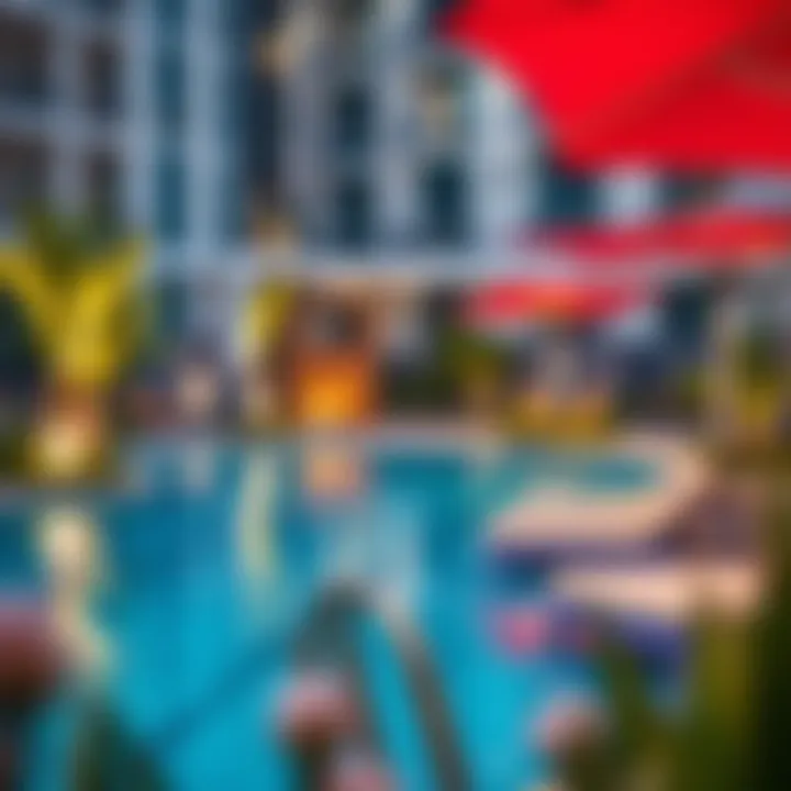 Community amenities including a pool and recreation area at Zaytouna Residence