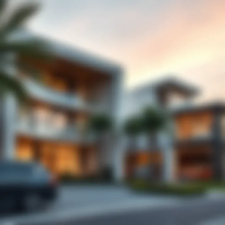 Stunning exterior view of Zaytouna Residence showcasing modern architectural lines
